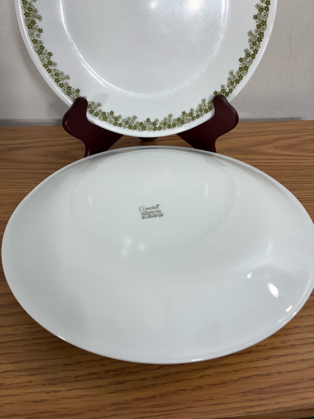 Vintage Set of 4 Corelle Spring Blossom 10.25" Dinner Plates White/Green - Picture 5 of 5